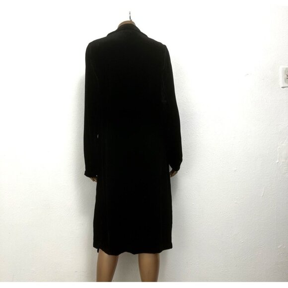 JOHNNY WAS 4 Love and Liberty Size S Black Velvet Duster Cardigan Top Open Front - Picture 12 of 12